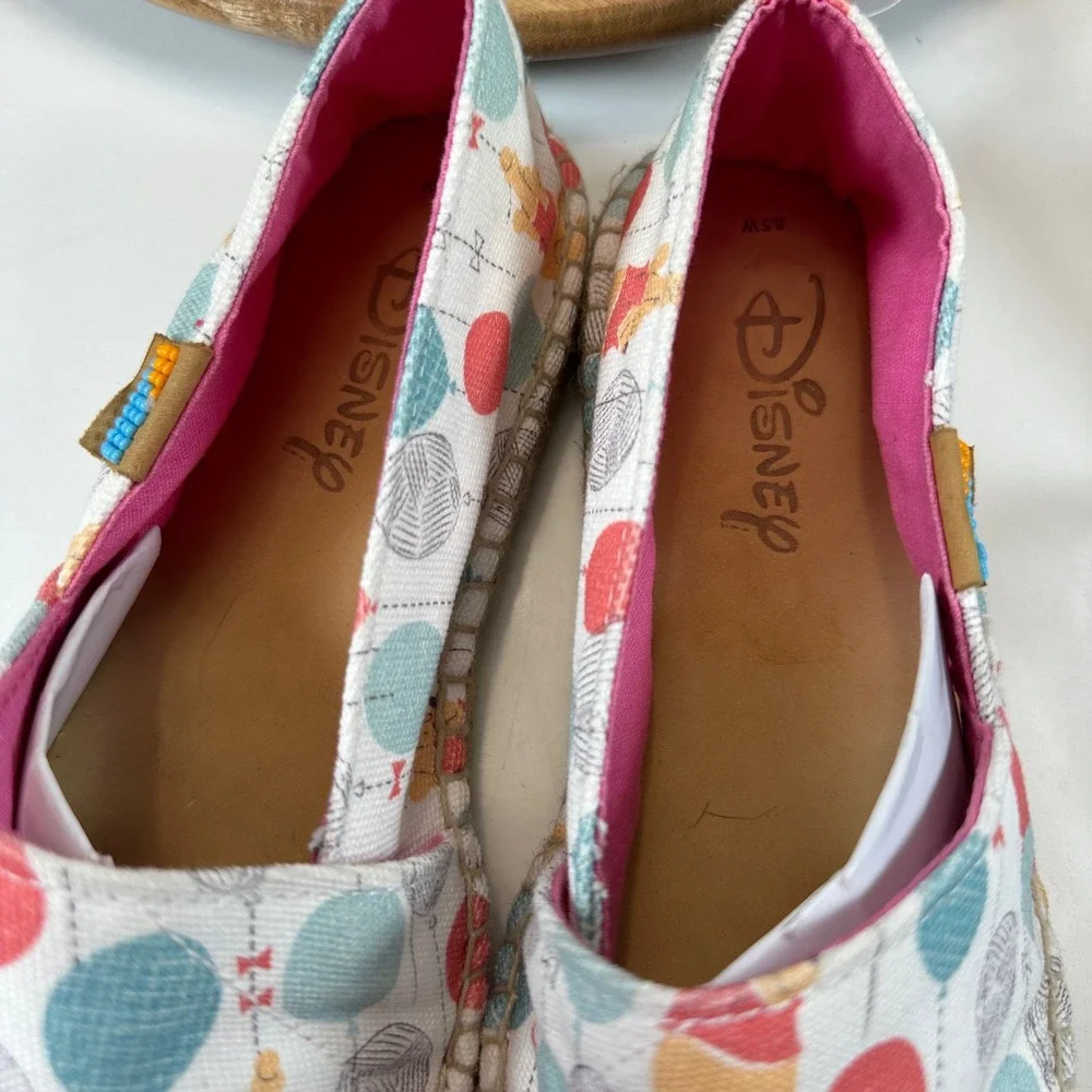 Disney Winnie‎ the Pooh Ubuntu Espadrilles Womens 8.5W Balloon Flats Shoes Retro
